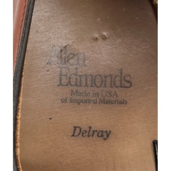 Mens Allen Edmonds Delray Split-toe Derby Brown Leather Dress Shoes Men’s 10D main image 6